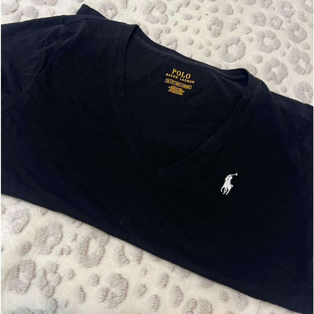 Black V-Neck Polo top